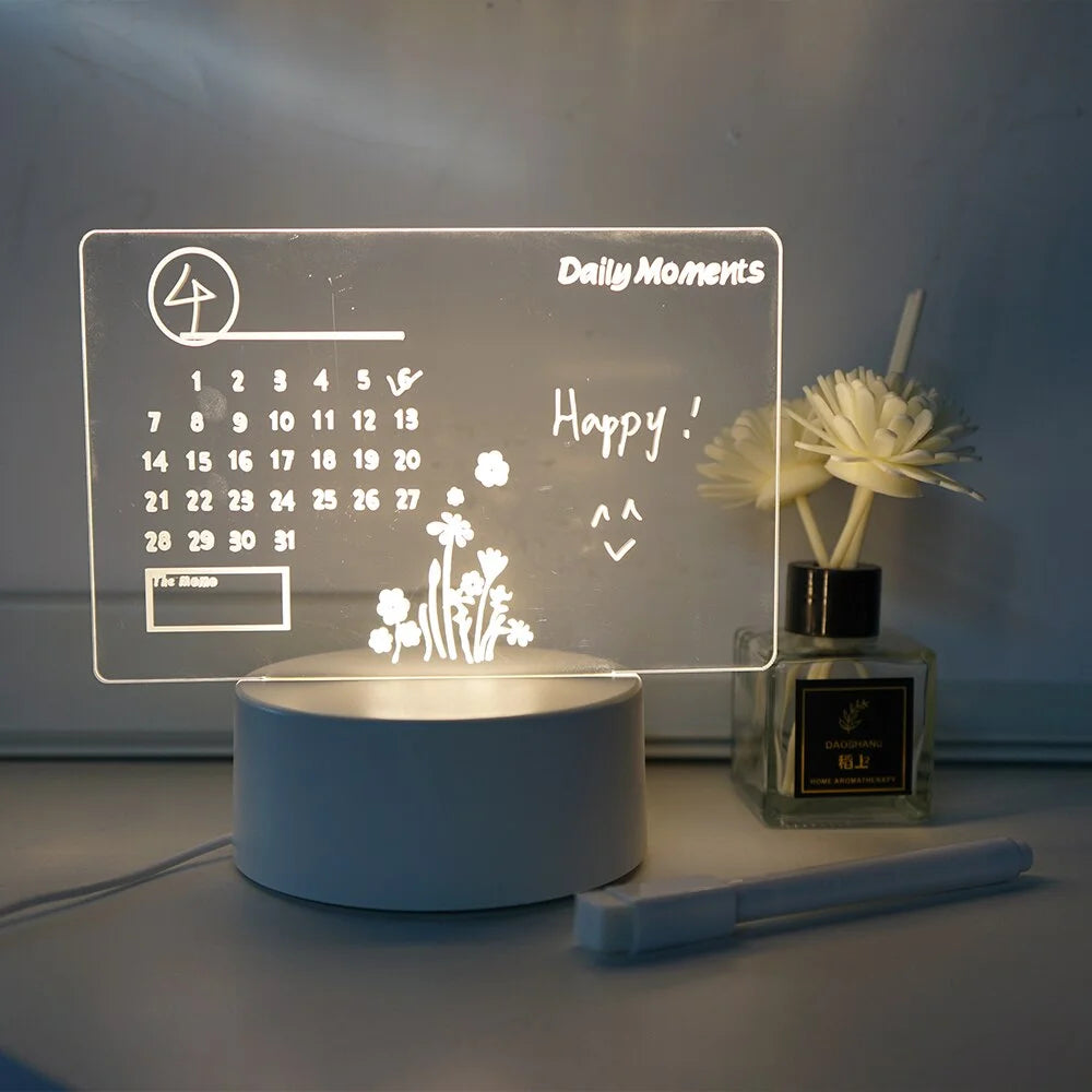 LAMPARA CREATIVA TABLERO LED DE NOTAS